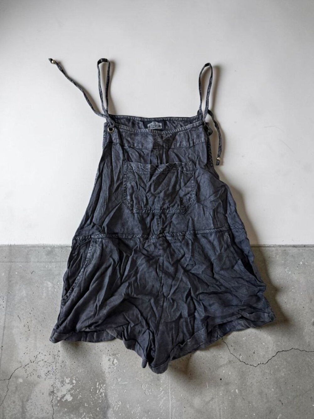 ANGIE Dark Gray Romper Overalls Size M NEW NWT